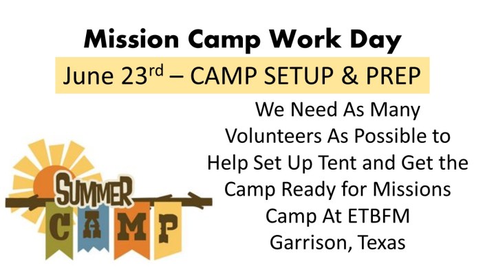 MISSION CAMP WORK DAY